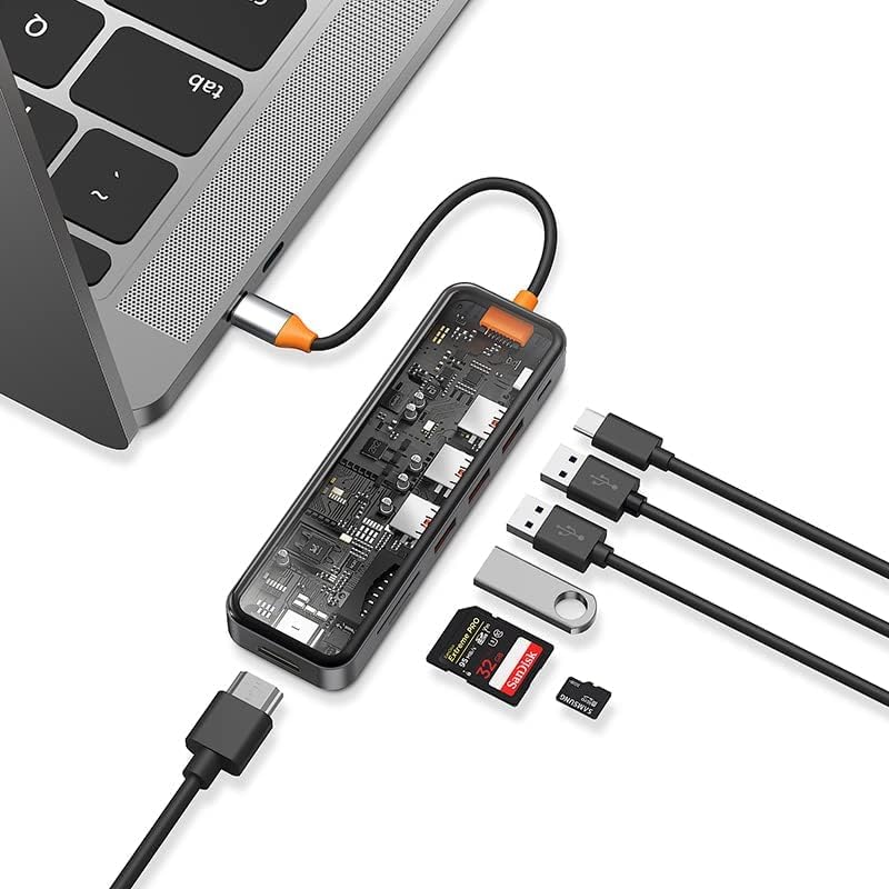 موزع 7 في 1 من Wiwu Cyber Hub USB-C شفاف موزع 7 في 1 من Wiwu Cyber Hub USB-C شفاف